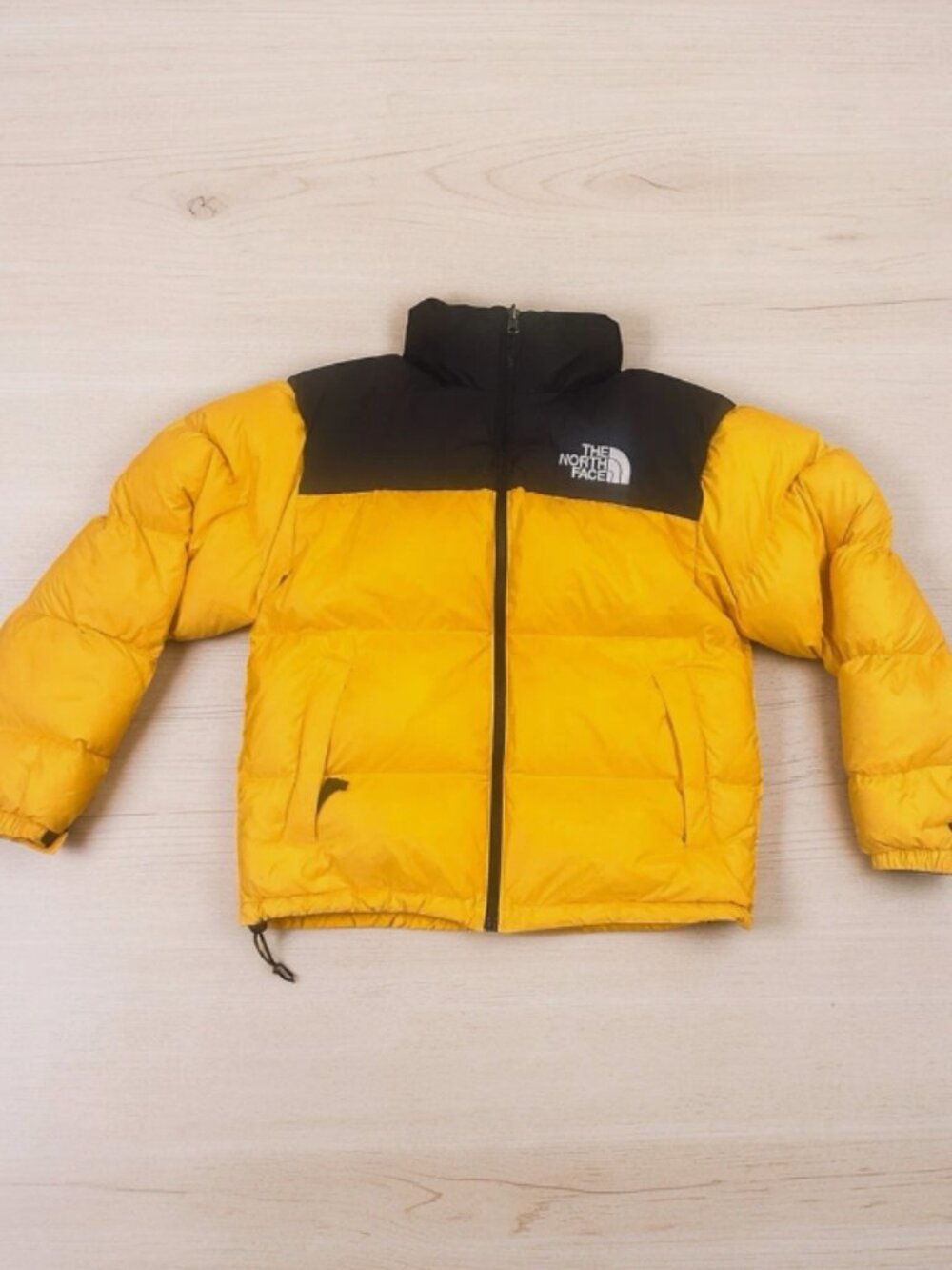 North Face Yellow Black Down Puffer Jacket 700 Heavyweight Men's Size M